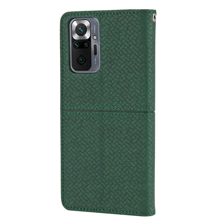 For Xiaomi Redmi Note 10 Pro 5G Woven Texture Stitching Magnetic Horizontal Flip PU Leather Case with Holder & Card Slots & Wallet & Lanyard