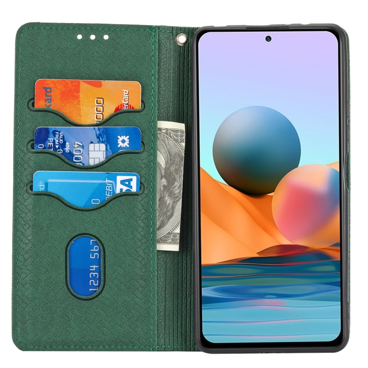 For Xiaomi Redmi Note 10 Pro 5G Woven Texture Stitching Magnetic Horizontal Flip PU Leather Case with Holder & Card Slots & Wallet & Lanyard