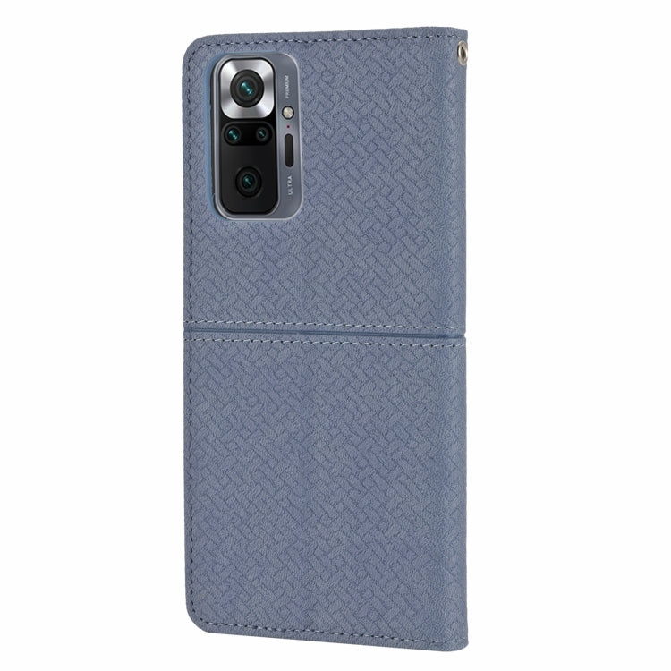 For Xiaomi Redmi Note 10 Pro 5G Woven Texture Stitching Magnetic Horizontal Flip PU Leather Case with Holder & Card Slots & Wallet & Lanyard