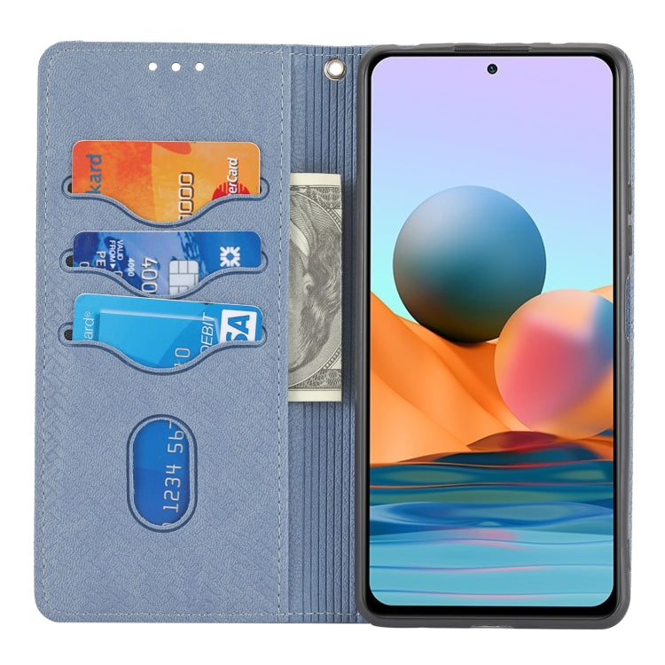 For Xiaomi Redmi Note 10 Pro 5G Woven Texture Stitching Magnetic Horizontal Flip PU Leather Case with Holder & Card Slots & Wallet & Lanyard