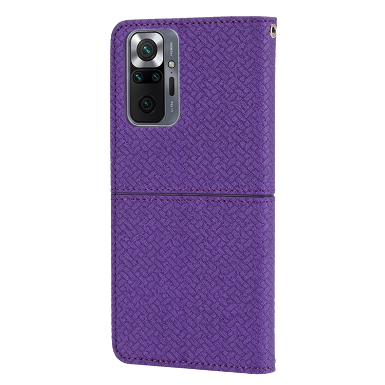 For Xiaomi Redmi Note 10 Pro Max Woven Texture Stitching Magnetic Horizontal Flip PU Leather Case with Holder & Card Slots & Wallet & Lanyard