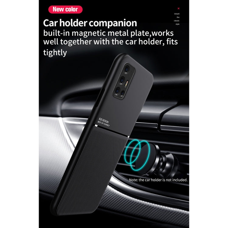 Classic Tilt Strip Grain Magnetic Shockproof PC + TPU Case For vivo Y50