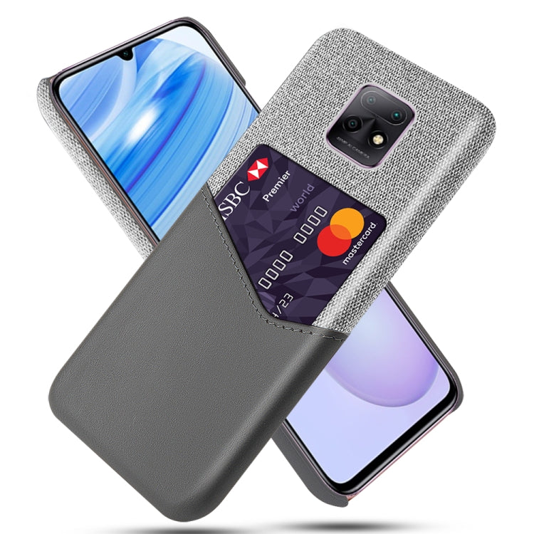 For Xiaomi Redmi 10X 5G Cloth Texture PC + PU Leather Back Cover Shockproof Case with Card Slot