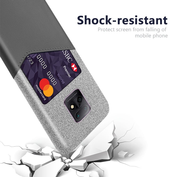 For Xiaomi Redmi 10X 5G Cloth Texture PC + PU Leather Back Cover Shockproof Case with Card Slot