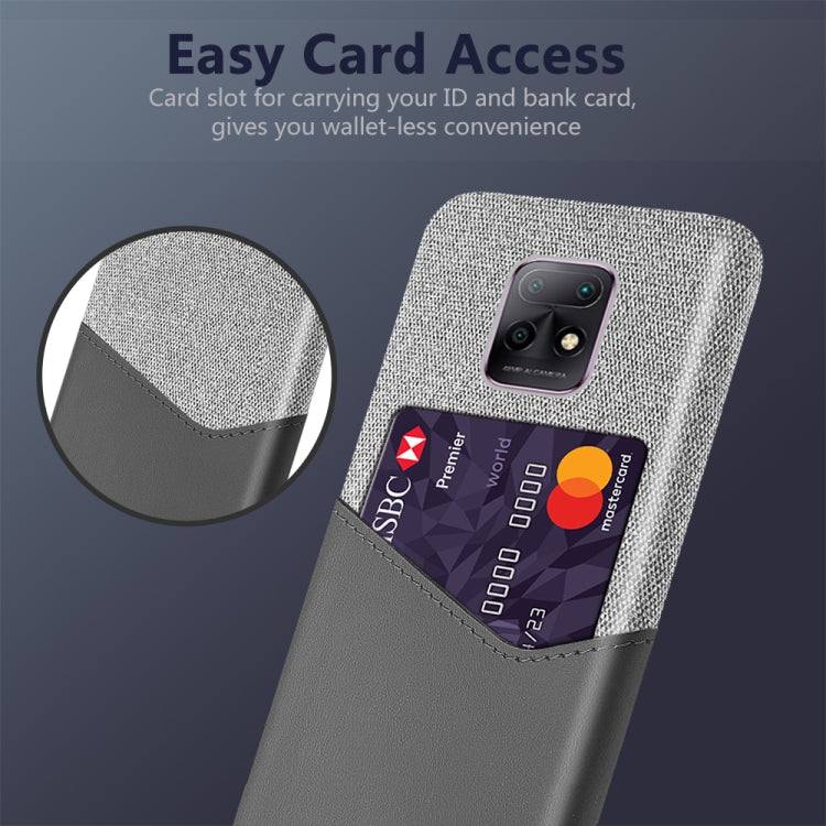 For Xiaomi Redmi 10X 5G Cloth Texture PC + PU Leather Back Cover Shockproof Case with Card Slot