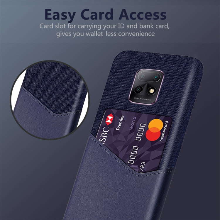 For Xiaomi Redmi 10X 5G Cloth Texture PC + PU Leather Back Cover Shockproof Case with Card Slot