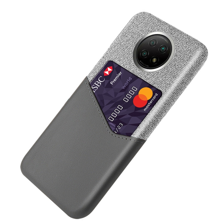 For Xiaomi Redmi Note 9 5G Cloth Texture PC + PU Leather Back Cover Shockproof Case with Card Slot