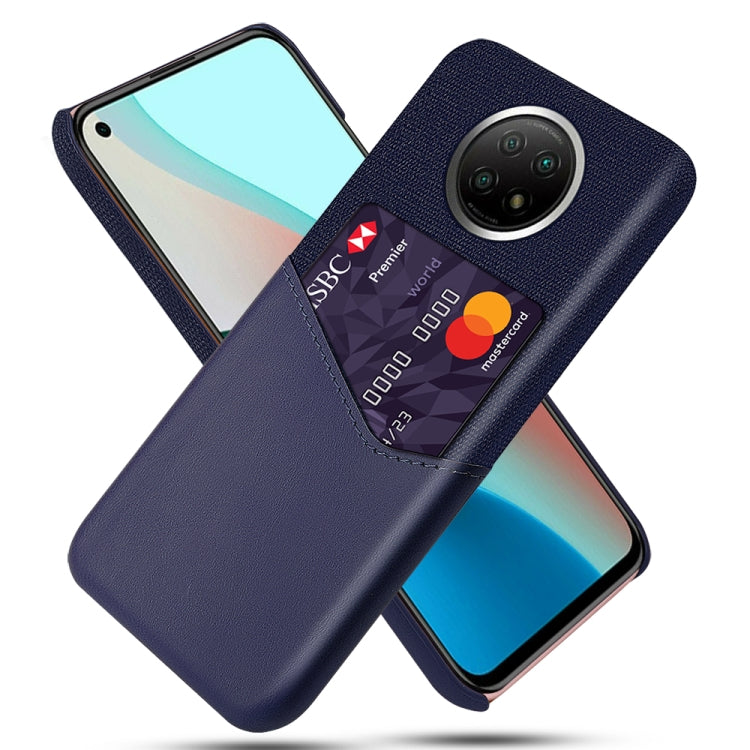 For Xiaomi Redmi Note 9 5G Cloth Texture PC + PU Leather Back Cover Shockproof Case with Card Slot