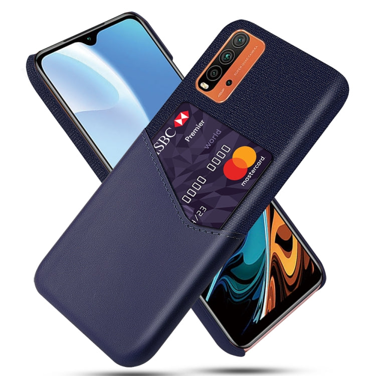 For Xiaomi Redmi 9 Power Cloth Texture PC + PU Leather Back Cover Shockproof Case with Card Slot