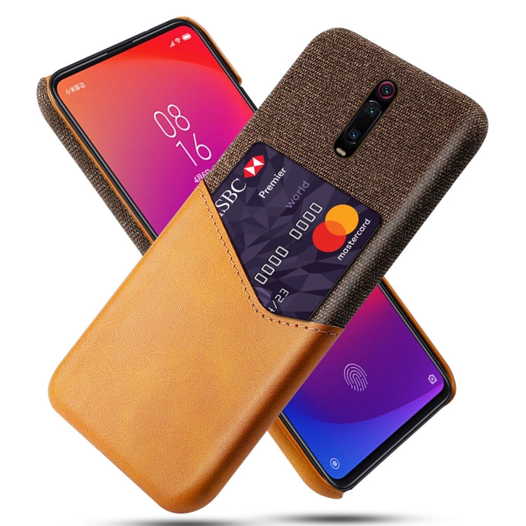 For Xiaomi Redmi K20 Pro Cloth Texture PC + PU Leather Back Cover Shockproof Case with Card Slot