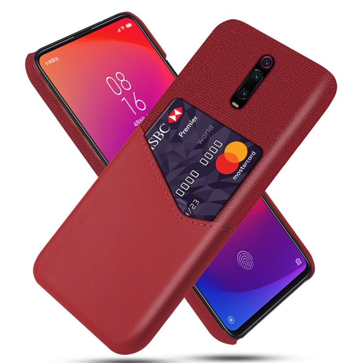 For Xiaomi Redmi K20 Pro Cloth Texture PC + PU Leather Back Cover Shockproof Case with Card Slot