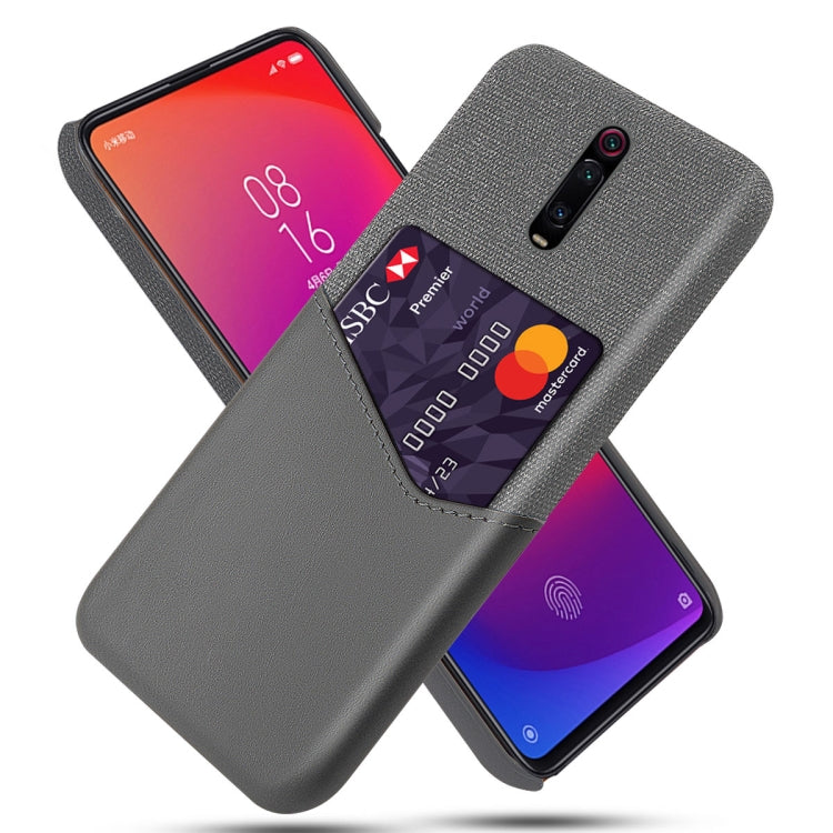 For Xiaomi Redmi K20 Pro Cloth Texture PC + PU Leather Back Cover Shockproof Case with Card Slot