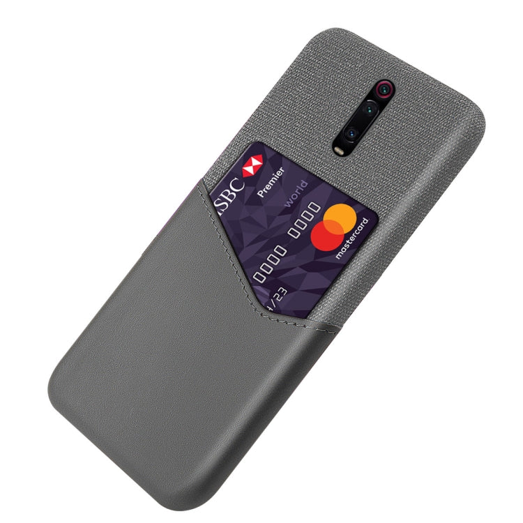 For Xiaomi Redmi K20 Pro Cloth Texture PC + PU Leather Back Cover Shockproof Case with Card Slot