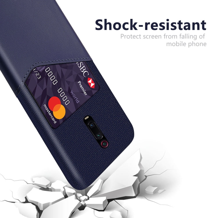 For Xiaomi Redmi K20 Pro Cloth Texture PC + PU Leather Back Cover Shockproof Case with Card Slot