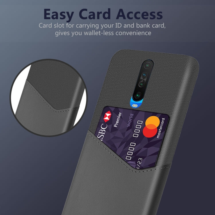 For Xiaomi Redmi K30 Cloth Texture PC + PU Leather Back Cover Shockproof Case with Card Slot