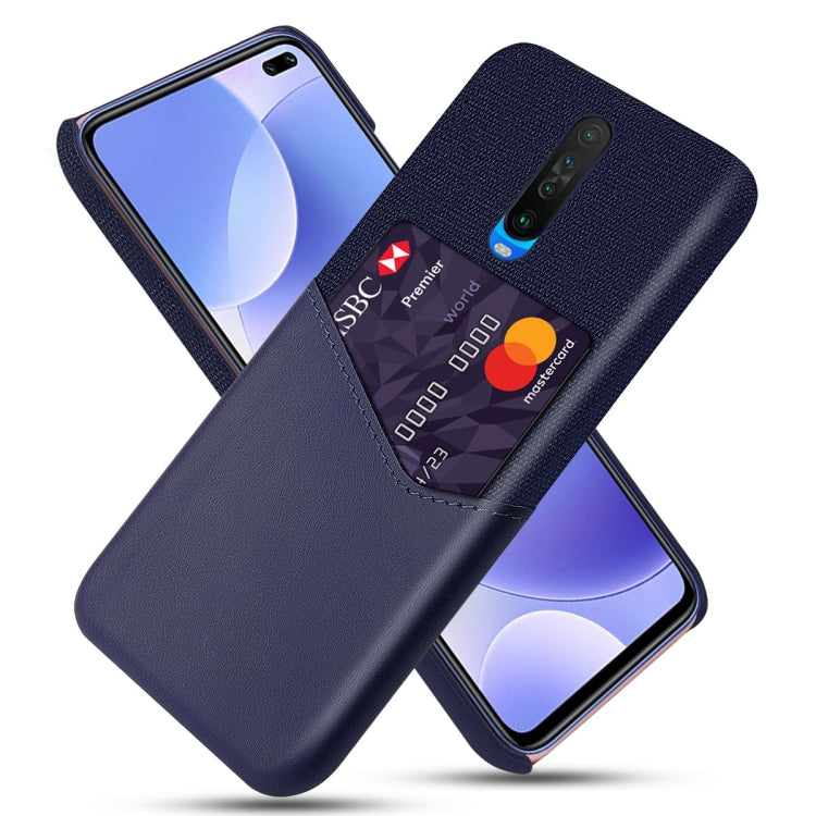 For Xiaomi Redmi K30 Cloth Texture PC + PU Leather Back Cover Shockproof Case with Card Slot