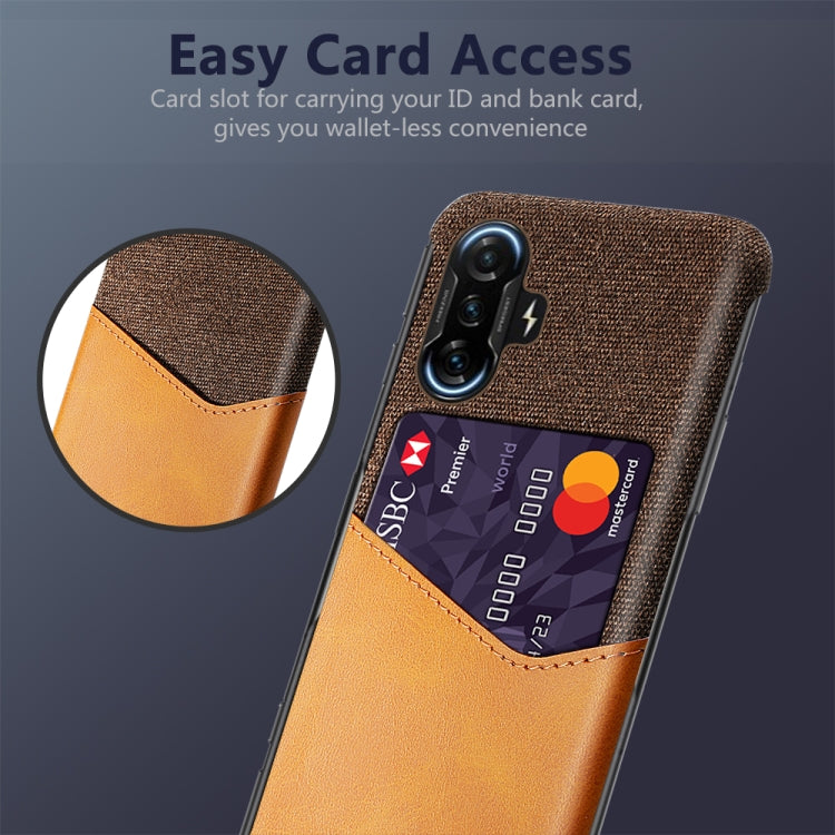 For Xiaomi Redmi K40 Gaming Cloth Texture PC + PU Leather Back Cover Shockproof Case with Card Slot