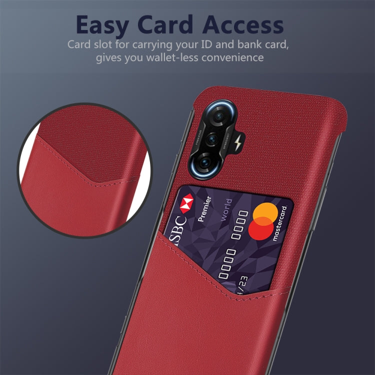 For Xiaomi Redmi K40 Gaming Cloth Texture PC + PU Leather Back Cover Shockproof Case with Card Slot