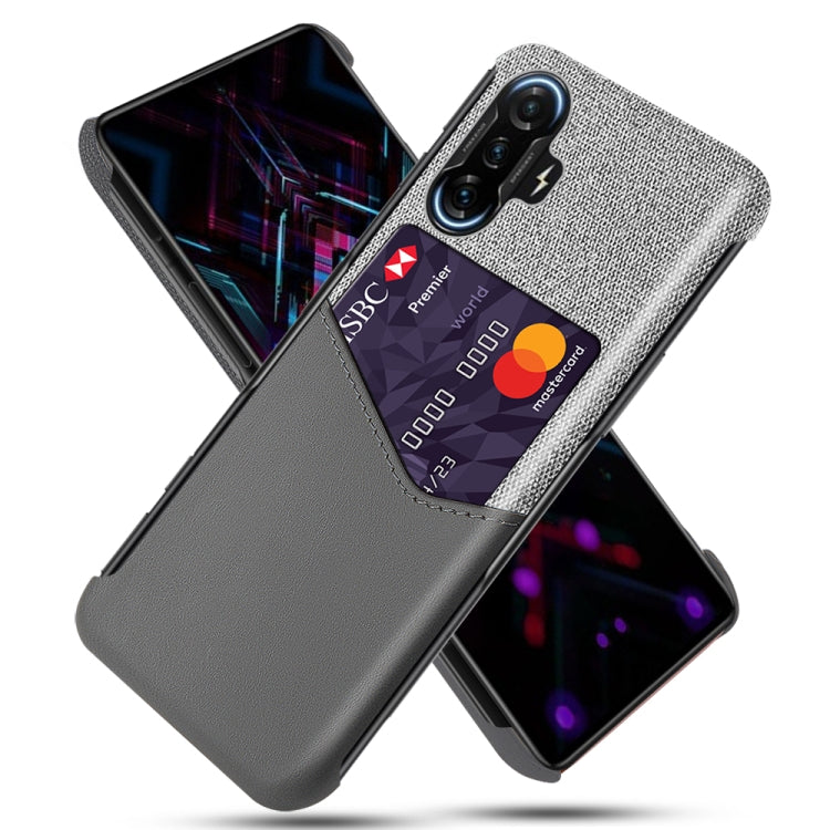 For Xiaomi Redmi K40 Gaming Cloth Texture PC + PU Leather Back Cover Shockproof Case with Card Slot