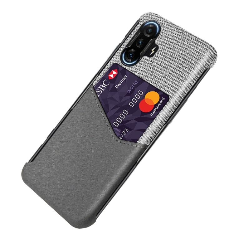 For Xiaomi Redmi K40 Gaming Cloth Texture PC + PU Leather Back Cover Shockproof Case with Card Slot