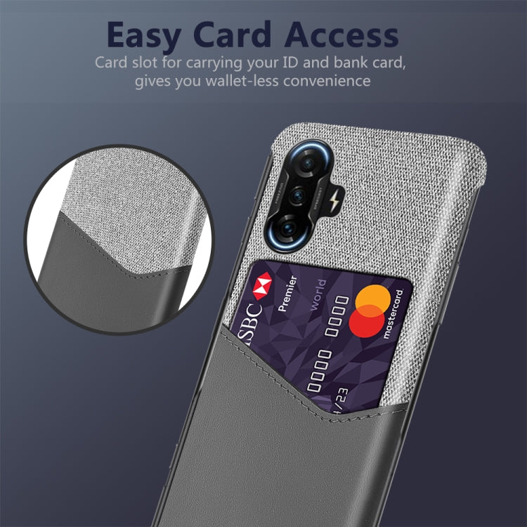 For Xiaomi Redmi K40 Gaming Cloth Texture PC + PU Leather Back Cover Shockproof Case with Card Slot