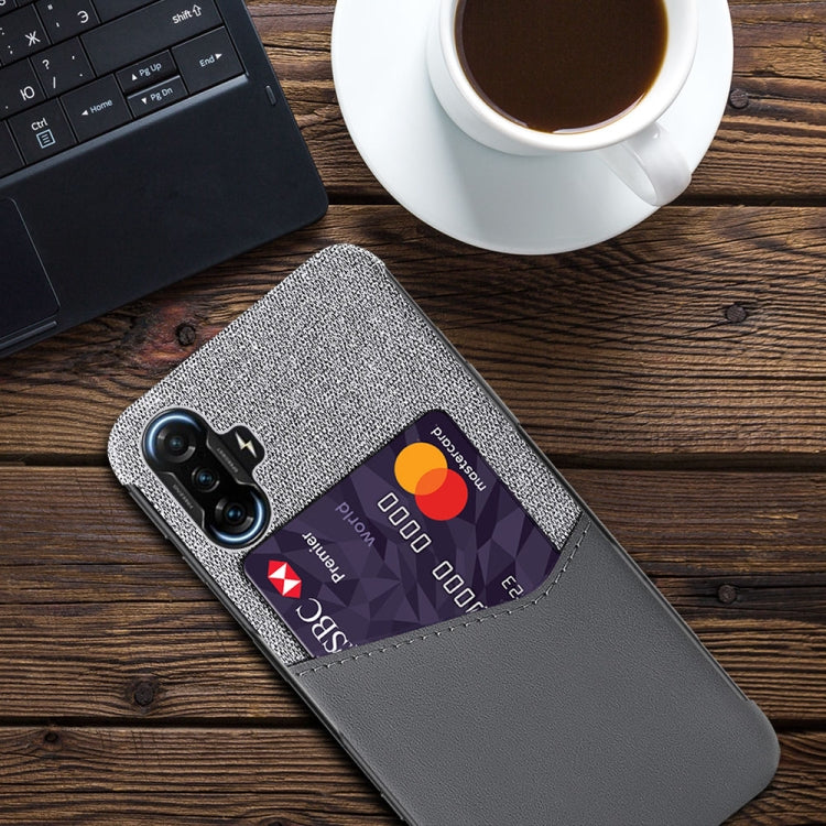 For Xiaomi Redmi K40 Gaming Cloth Texture PC + PU Leather Back Cover Shockproof Case with Card Slot