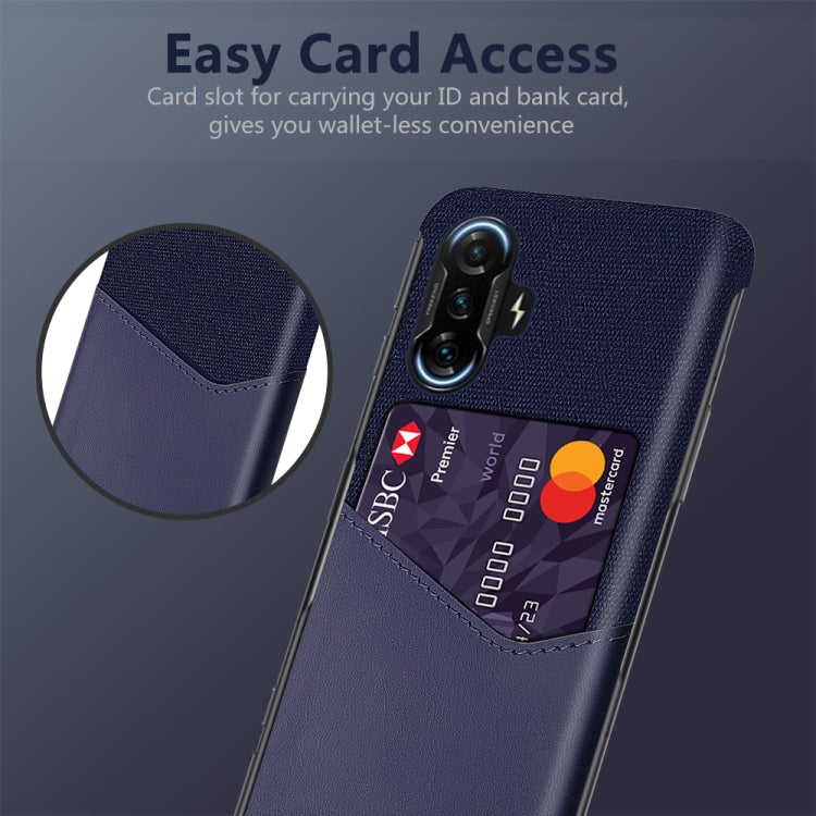 For Xiaomi Redmi K40 Gaming Cloth Texture PC + PU Leather Back Cover Shockproof Case with Card Slot