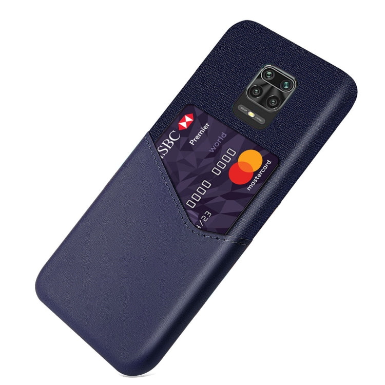 For Xiaomi Redmi Note 9S Cloth Texture PC + PU Leather Back Cover Shockproof Case with Card Slot