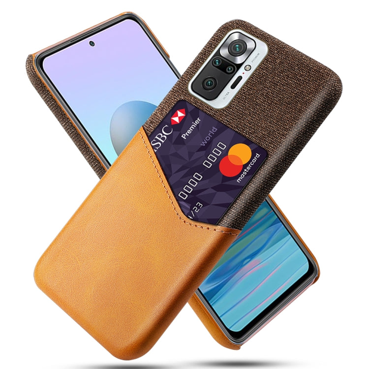 For Xiaomi Redmi Note 10 Pro Max Cloth Texture PC + PU Leather Back Cover Shockproof Case with Card Slot