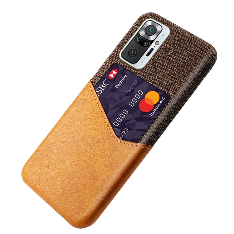 For Xiaomi Redmi Note 10 Pro Max Cloth Texture PC + PU Leather Back Cover Shockproof Case with Card Slot