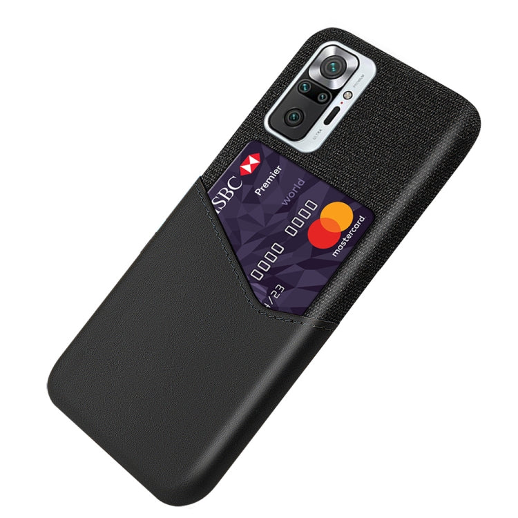 For Xiaomi Redmi Note 10 Pro Max Cloth Texture PC + PU Leather Back Cover Shockproof Case with Card Slot