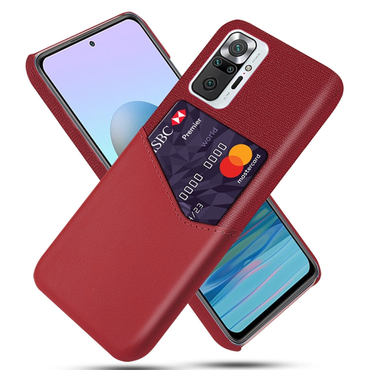 For Xiaomi Redmi Note 10 Pro Max Cloth Texture PC + PU Leather Back Cover Shockproof Case with Card Slot