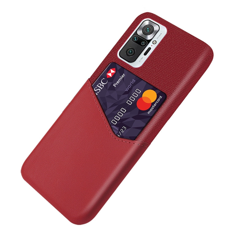 For Xiaomi Redmi Note 10 Pro Max Cloth Texture PC + PU Leather Back Cover Shockproof Case with Card Slot