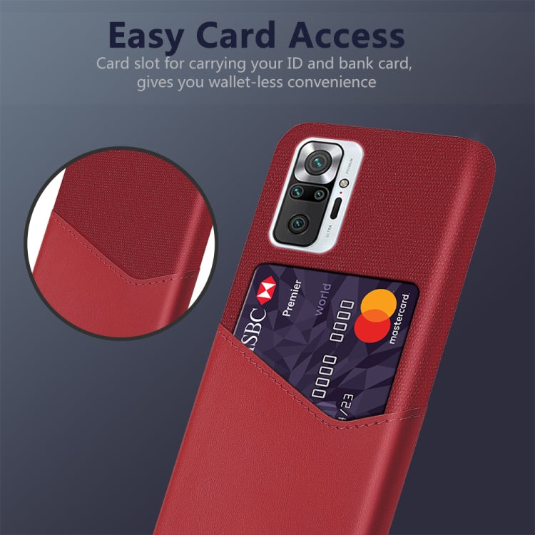 For Xiaomi Redmi Note 10 Pro Max Cloth Texture PC + PU Leather Back Cover Shockproof Case with Card Slot
