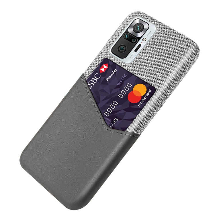 For Xiaomi Redmi Note 10 Pro Max Cloth Texture PC + PU Leather Back Cover Shockproof Case with Card Slot