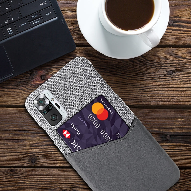 For Xiaomi Redmi Note 10 Pro Max Cloth Texture PC + PU Leather Back Cover Shockproof Case with Card Slot