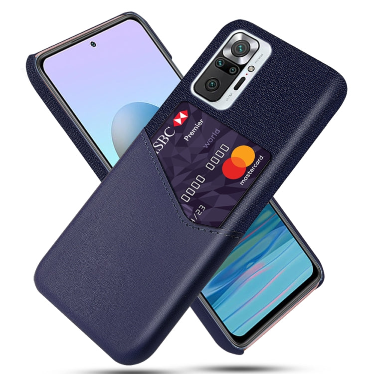 For Xiaomi Redmi Note 10 Pro Max Cloth Texture PC + PU Leather Back Cover Shockproof Case with Card Slot