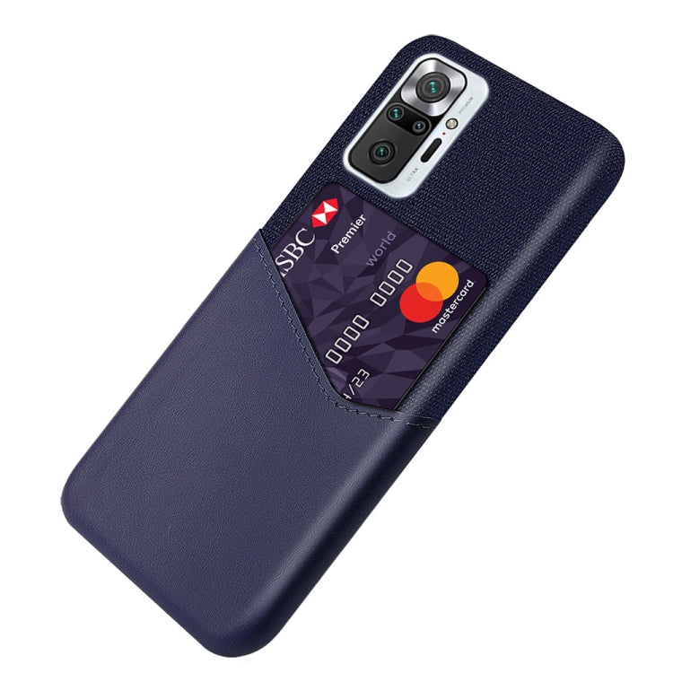 For Xiaomi Redmi Note 10 Pro Max Cloth Texture PC + PU Leather Back Cover Shockproof Case with Card Slot