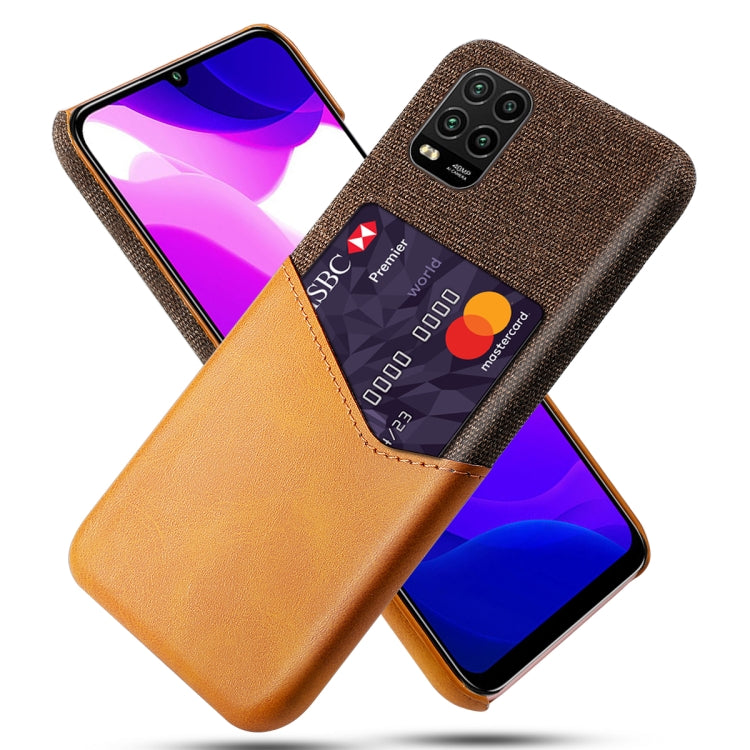 For Xiaomi Mi 10 Lite Cloth Texture PC + PU Leather Back Cover Shockproof Case with Card Slot