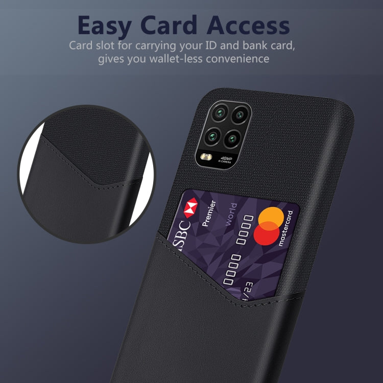 For Xiaomi Mi 10 Lite Cloth Texture PC + PU Leather Back Cover Shockproof Case with Card Slot