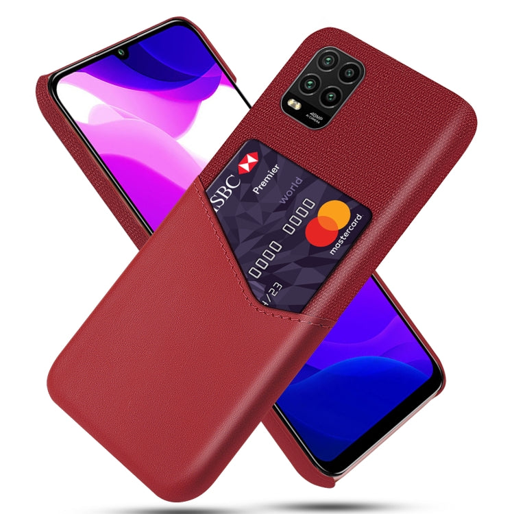 For Xiaomi Mi 10 Lite Cloth Texture PC + PU Leather Back Cover Shockproof Case with Card Slot