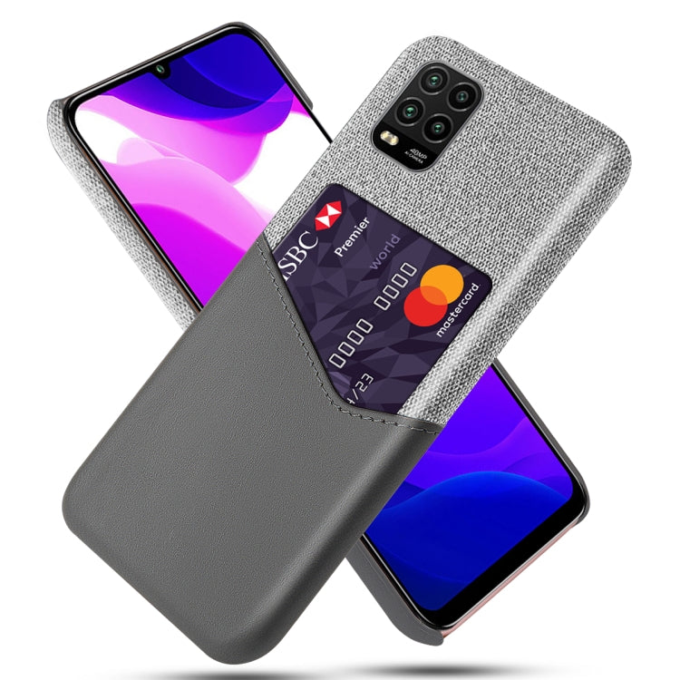 For Xiaomi Mi 10 Lite Cloth Texture PC + PU Leather Back Cover Shockproof Case with Card Slot