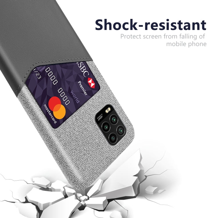 For Xiaomi Mi 10 Lite Cloth Texture PC + PU Leather Back Cover Shockproof Case with Card Slot