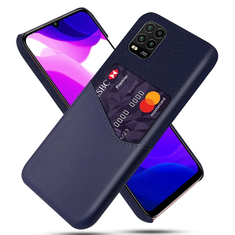 For Xiaomi Mi 10 Lite Cloth Texture PC + PU Leather Back Cover Shockproof Case with Card Slot