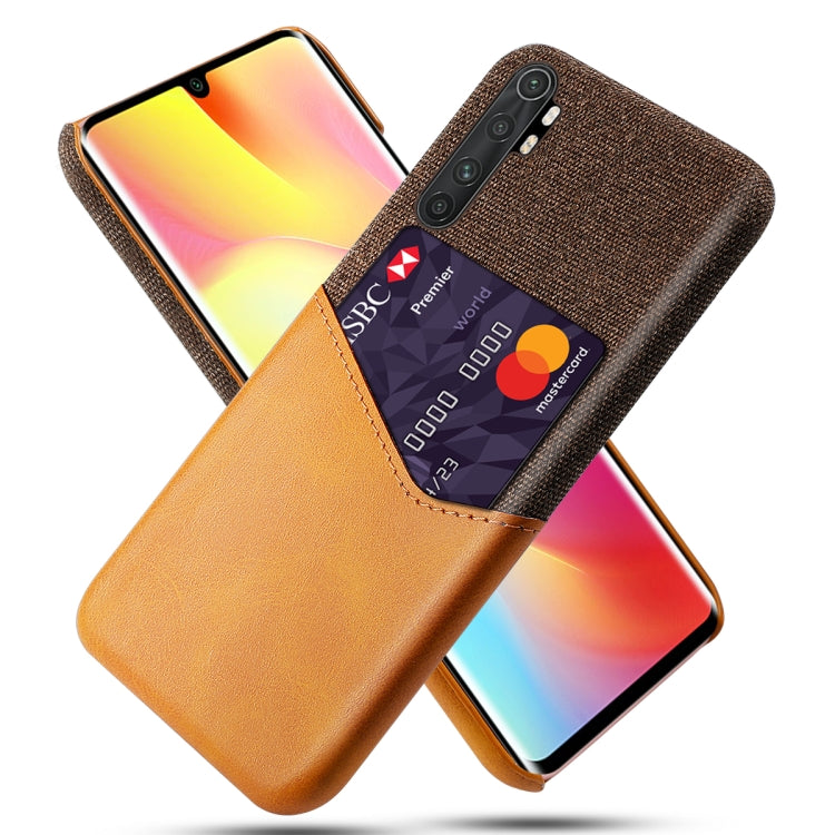 For Xiaomi Mi Note 10 Lite Cloth Texture PC + PU Leather Back Cover Shockproof Case with Card Slot