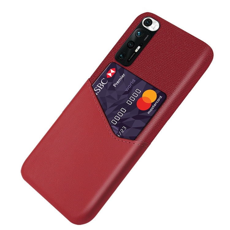 For Xiaomi Mi 10S Cloth Texture PC + PU Leather Back Cover Shockproof Case with Card Slot