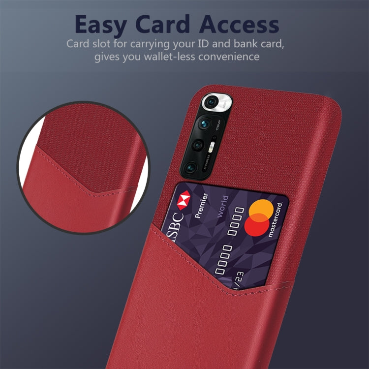 For Xiaomi Mi 10S Cloth Texture PC + PU Leather Back Cover Shockproof Case with Card Slot