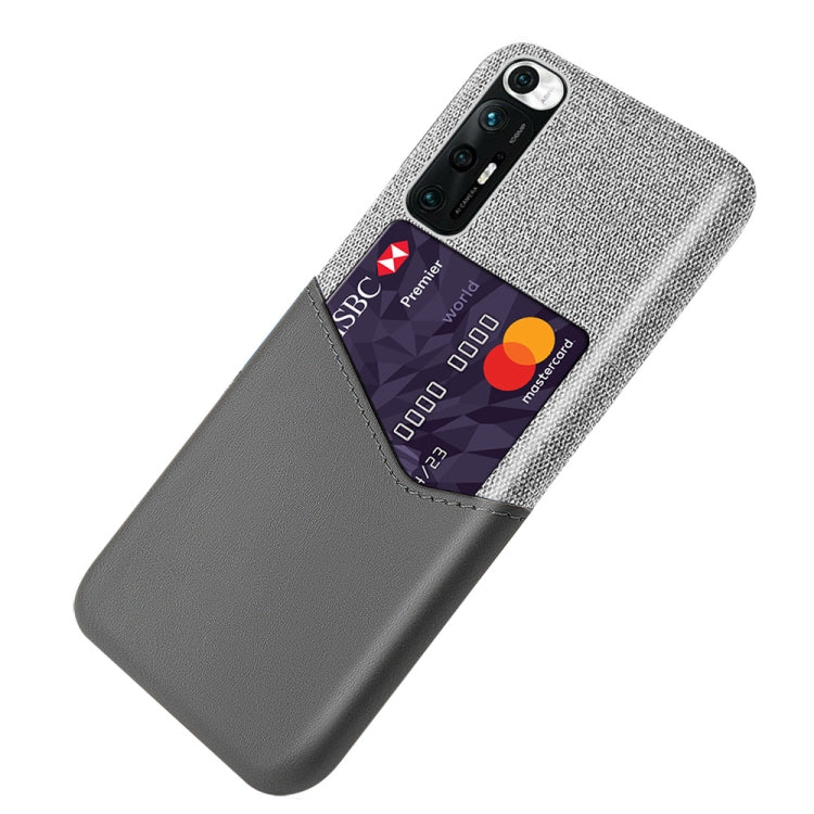 For Xiaomi Mi 10S Cloth Texture PC + PU Leather Back Cover Shockproof Case with Card Slot