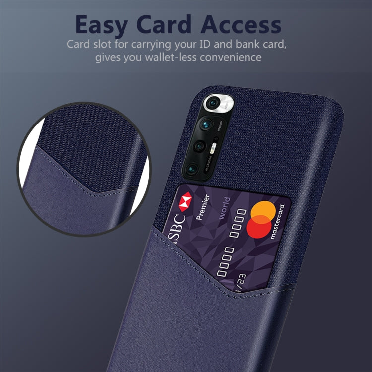 For Xiaomi Mi 10S Cloth Texture PC + PU Leather Back Cover Shockproof Case with Card Slot