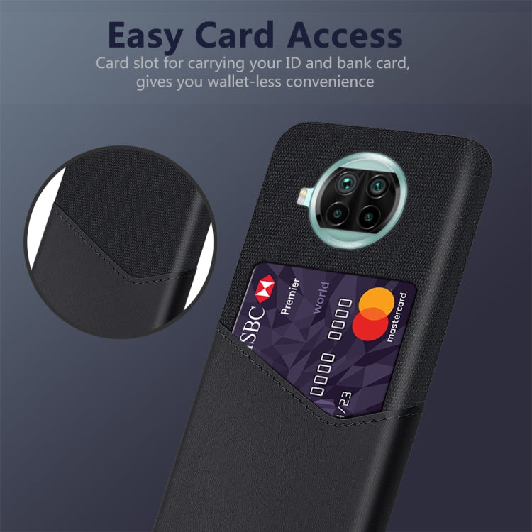 For Xiaomi Mi 10T Lite Cloth Texture PC + PU Leather Back Cover Shockproof Case with Card Slot